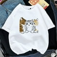 thumbnail image 7 of Kawaii Cat Women Print Funny T-shirt Girl Animal Y2K Fashion 90S Print Tops Tee Gril Black White Clothes Drop Ship, 7 of 7