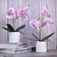 thumbnail image 5 of Artificial Orchid Flowers, 2 Pieces Potted Fake Orchids with Plastic Vase for Table Centerpiece Home Decor Office Wedding Party Decoration, 5 of 14
