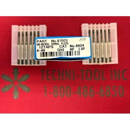 12 Pack 8604 Greenfield 4 48 NF GH2 Spiral 2FL Bottoming Tap 2730635