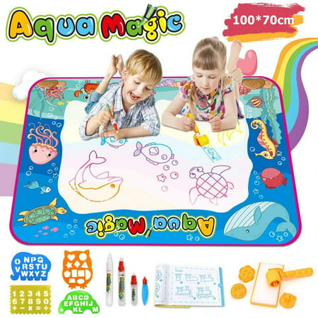 High Supply Aqua Magic Doodle Mat Large Water Doodle Drawing Mat Kids Painting Writing Mat Educational Toys for Age 2 3 4 5 6 7 8 9 10 Year Old Girls Boys Age Toddler Gift