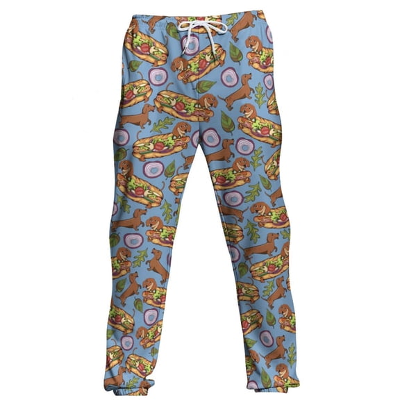 Graphic Pajama Pants for Men Funny Hot Dog Printed Casual Comfortable Stretch Lightweight Soft Pant