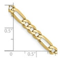 thumbnail image 2 of 14k Yellow Gold Solid Polished 4.7mm Flat Figaro Chain Necklace 18 Inch Lobster Claw Chain Necklace for Women and Men, 2 of 2