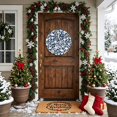 Welcome Sign Front Door Decorations, Navy Blue Ocean Round Wall Art ...