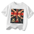 thumbnail image 6 of Shirts for Boys and Girls Vintage Guitar Union Jack Rock Guitarist T-Shirt for Kids Summer Fashion Tees (White 10-11 Years), 6 of 6