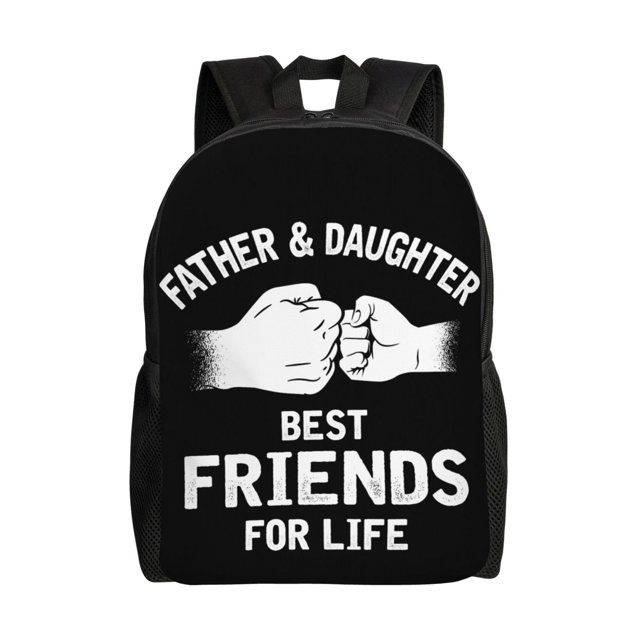 Mochila para portátil de viaje para padre e hija, mejores amigos de por vida, para la universidad, la escuela, la oficina, el trabajo, la universidad, informal, color negro, ideal como regalo para