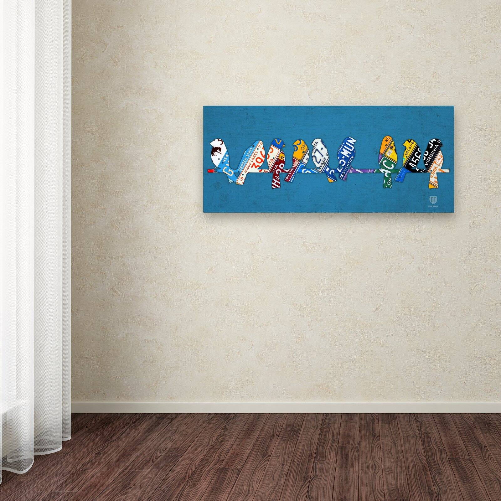 Trademark Fine Art 'Birds on a Wire' Canvas Art by Design Turnpike