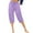 Purple, variant on Wyobmus Women's Cotton Linen Summer Capri Pants Summer Causal Petal Hem Capris Drawstring Solid Elastic Waist Flowy Beach Trousers With Pockets Khaki