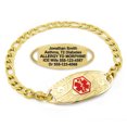 thumbnail image 1 of MedicEngraved Yellow Gold Stainless Steel Custom Medical Alert Bracelet - 5mm Figaro Link, 1 of 7