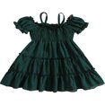 thumbnail image 1 of PENGXIANG Robe d'Été Fille Manches Courtes Bretelles Spaghetti Plissées une-Ligne Robes, 1 of 8