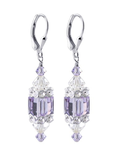 Details about   Sterling Silver Faceted Natural AMETHYST Tiny Dangle Earrings #17...Handmade USA 