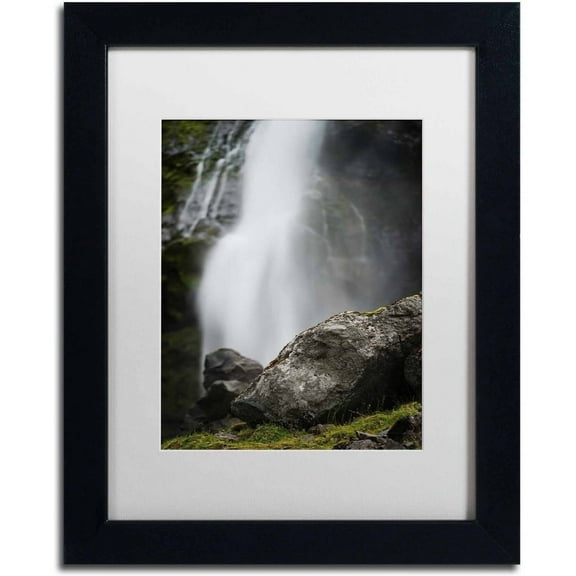 Trademark Fine Art 'Meditative Falls' Canvas Art by Philippe Sainte-Laudy, White Matte, Black Frame