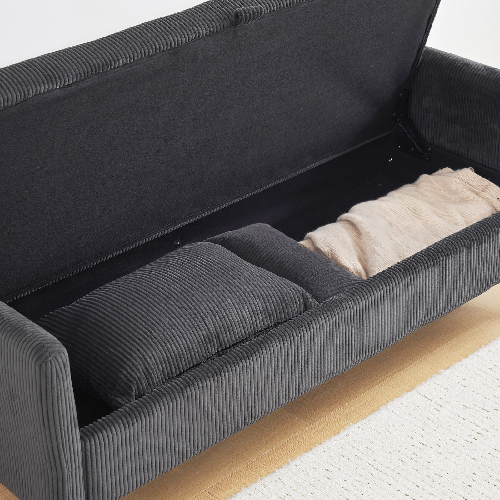 Furniliving 2 Seat Fabric Sofas with 2 Pillow, Modern Small Loveseat Sofa, Upholstered Button Tufted Sofa Couch, Gray