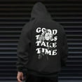 thumbnail image 2 of Hpapadks Hoodies for Men Graphic Oversize Hoodies Pullover with Vintage Flower Letter Print Lightweight Sweatshirts for Men, 2 of 7