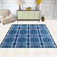 thumbnail image 3 of SKYSONIC Lightweight Carpet Mats Area Soft Rugs Floor Mat Rug Home Decoration for Kids Room Living Room 63 x 48 inches Abstract Blue Tartan, 3 of 6