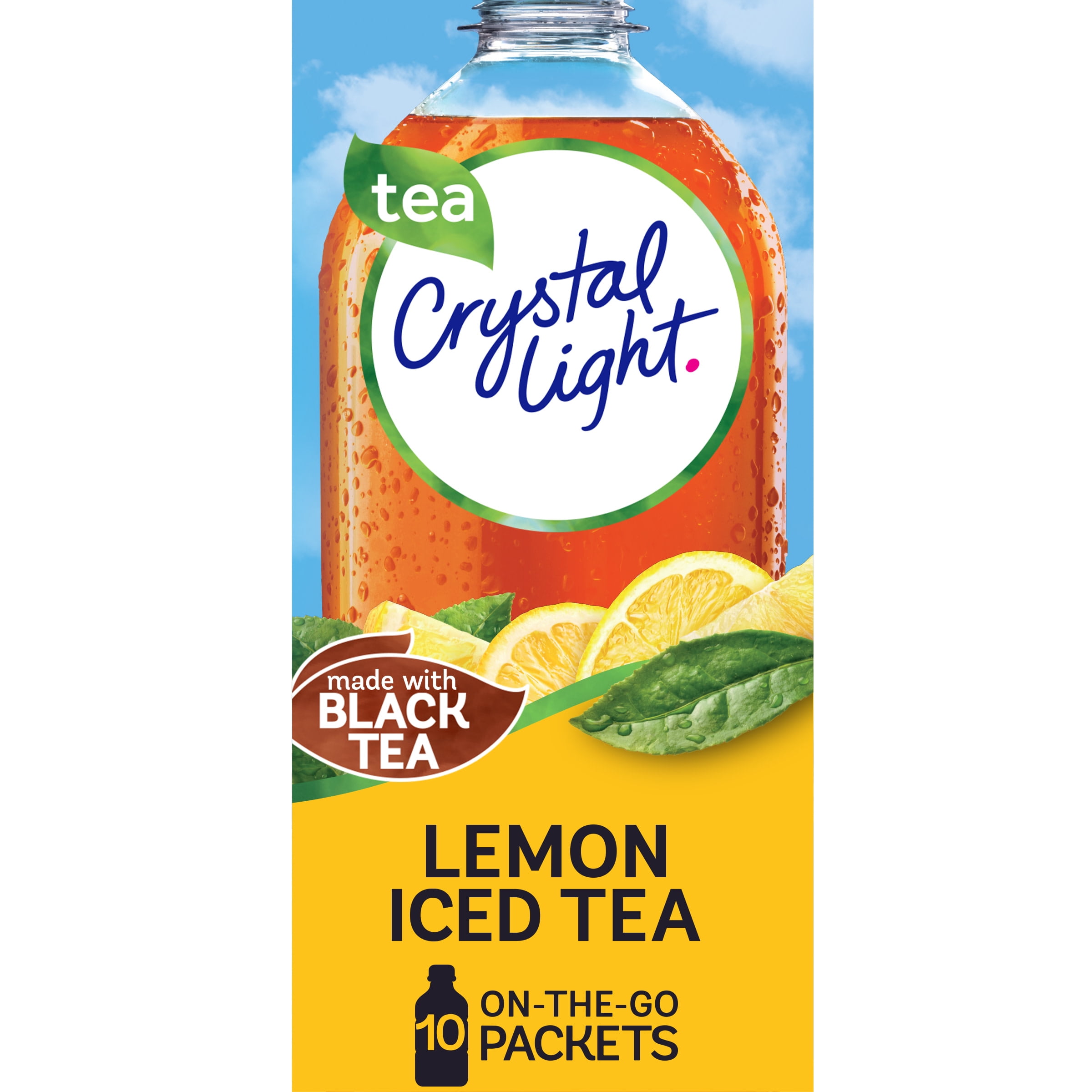 Crystal Light Lemon Iced Tea Sugar Free Drink Mix Singles, 10 ct On-the-Go-Packets