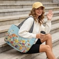 thumbnail image 4 of Pzuqiu Women's Large Quilted Tote Bags, Floral Embroidered & Solid Reversible Lightweight Grey Shoulder Handbags for Work, Shopping, Travel, College, Everyday Use, 4 of 7
