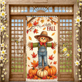 thumbnail image 3 of Decorative Design Autumn Banner Scarecrow Pumpkin Fall Leaves for Outdoor Decor Seasonal Celebration Wall Hanging, 3 of 9