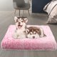 thumbnail image 5 of Pink Perrera cuadrada de felpa para perros y gatos, perrera para mascotas, sofá cama para perros para dormir profundo, suministros para mascotas, 5 of 5
