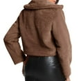 thumbnail image 3 of qucoqpe Women's 2025 Fall Winter Fashion Open Front Cardigan Solid Furry Long Sleeve Short Jacket Coat Outwear, 3 of 5