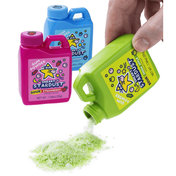 12 Pack Sour Sneaky Stardust Powdered Chewing Gum- {Random Flavor}