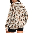 thumbnail image 2 of FOR U DESIGNS Dachshund Zip Up Hoodies for Women Oversized Hooded Size S Long Sleeve Dog Paw Sweatshirt for Women Down-Shoulder Collar Sportswear with Drawstring, 2 of 7