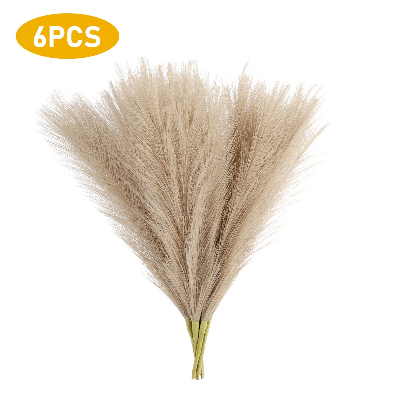 TSV Pampas Grass Decor, 6 Pcs Natural Pampas Grass for Flower Arrangements Home Decor, Soft Decoration, Fireplace Decoration, Home Wedding Decoration, DIY Garland, Party