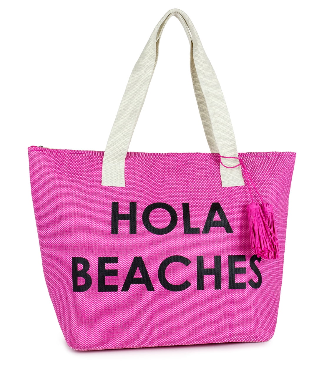 Magid Women's Fuchsia Hola Beaches Insulated Straw Beach Tote Bag with