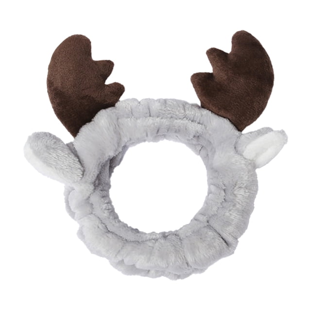 Minnieouse Diadema de tela para mujer con forma de Animal bonita, lavable, portátil, de Color sólido, para el hogar Accesorio para el cabello Gris Minnieouse AP016238-03