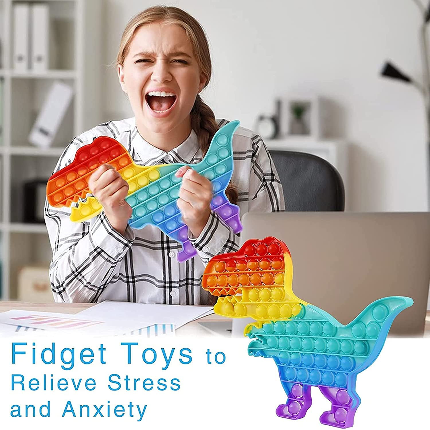 Giant Pop It Fidget Toy,11.8X11.8 Jumbo Pop It Fidget Toys,Big Push Pop Bubble Silicone Simple Dimple Autism Special Needs Stress Reliever Sensory Toys for Kids Adults