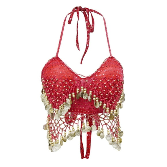 TSADFHJI Dance Suit Bra Festival Dance Sling Sequined Chest Wrap (chest Pad Is Not Detachable) Bras for Women Set of 2 Womens Bras Crotchless Leather Womens Bras Black Red One Size