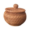 thumbnail image 1 of Cesta de ratán, cesta de mimbre con tapa, cuenco de mimbre, organizador decorativo tejido a mano, multiusos para la decoración del baño del hogar frasco, 1 of 8