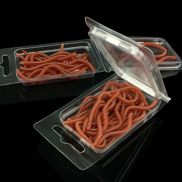 Homemaxs 20pcs 8cm Simulation Fake Earthworm Fishing Lures Bait Bionic Worm Earthworm Lifelike Lures (Red) Other