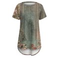 thumbnail image 4 of Camiseta Larga Blusa Tops sueltos Fiudx Moda Mujer Manga Corta Cuello Redondo Impreso, 4 of 4