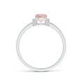 thumbnail image 2 of ANGARA Natural Cushion Morganite Ring with Diamond Collar in 14K White Gold for Women | Birthday, Anniversary, Jewelry Gift for Women | Natural Morganite Ring, 2 of 10