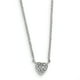 925 Sterling Silver Poli Heart with Cubic Zirconia Necklace 16 Pouces – image 1 sur 2