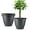 Gray, variant on 12 Inch Plant Pots, Large Planters for Outdoor Plants, Plastic Flower Pots - Durable and Lightweight with Drainage Holes (3 Packs, Gray)