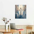 thumbnail image 2 of JEUXUS Jesus Wall Art Modern Religious Christian Picture Wall Decor Artwork Jesus in Heaven Canvas Print Poster Church Bedroom Wall Decorations Stretched and Wooden Framed Ready to Hang, 2 of 4