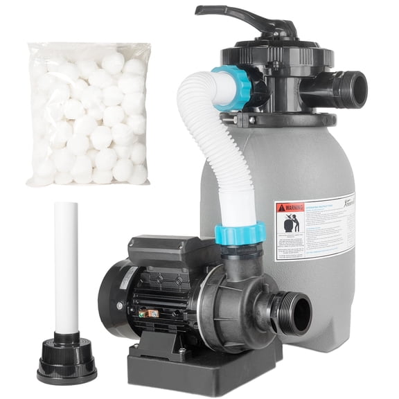 XtremepowerUS 2100 GPH Sand Filter Pump System, 0.3 HP Above-Ground Pool Filter with Timer and Filter Balls