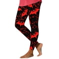 thumbnail image 2 of Yeaiivve Women's Halloween Leggings Footless Color Block Bats Skinny Pants Stretchy Butt Lift Workout Legging Cozy Tummy Control Pilates Yoga Pants L, 2 of 6