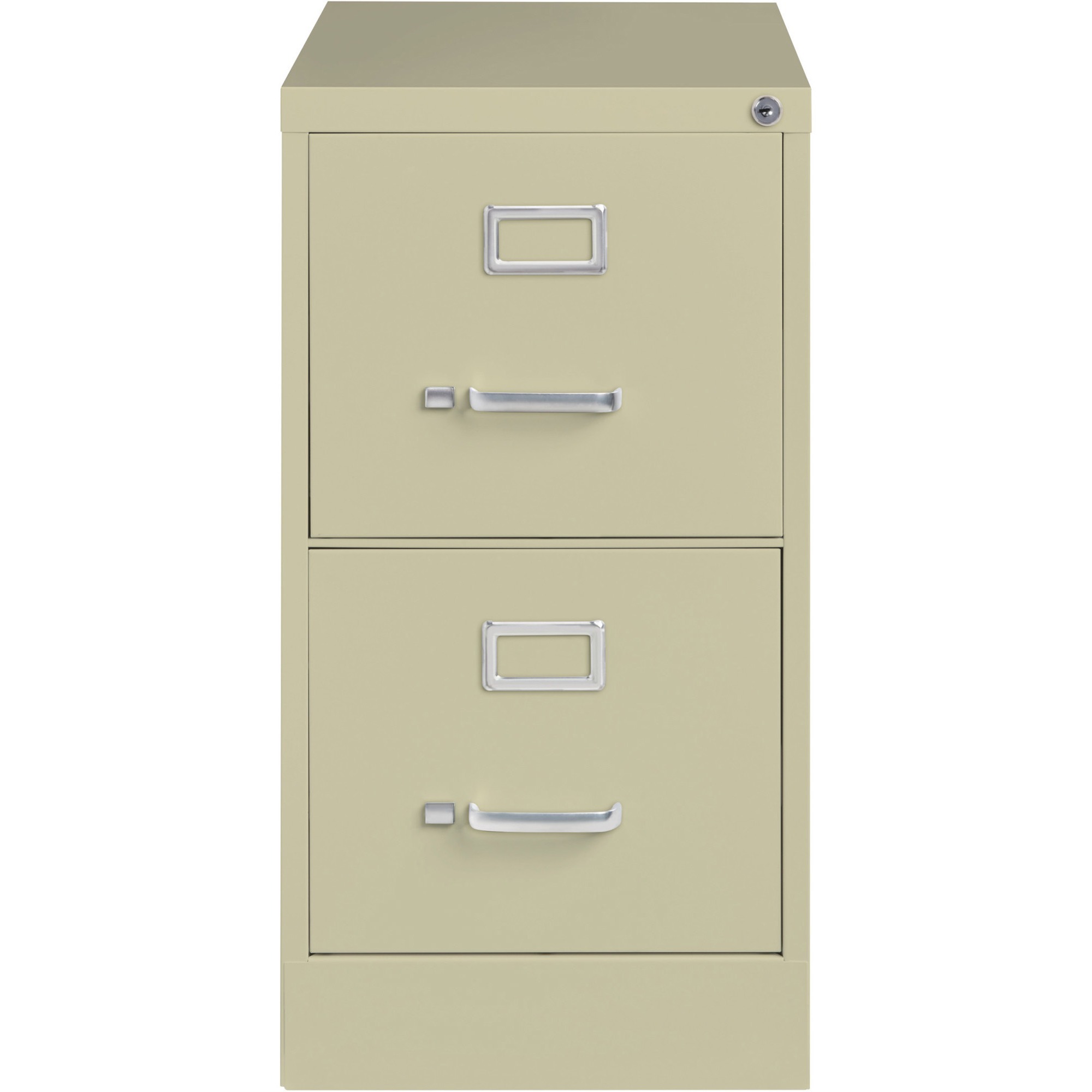Lorell Vertical File - 2-drawer - 15" X 25" X 28.4" - 2 X Drawer(s) For File - Letter - Vertical - Security Lock, Ball-bearing Suspension, Heavy Duty - Putty - Steel - Recycled