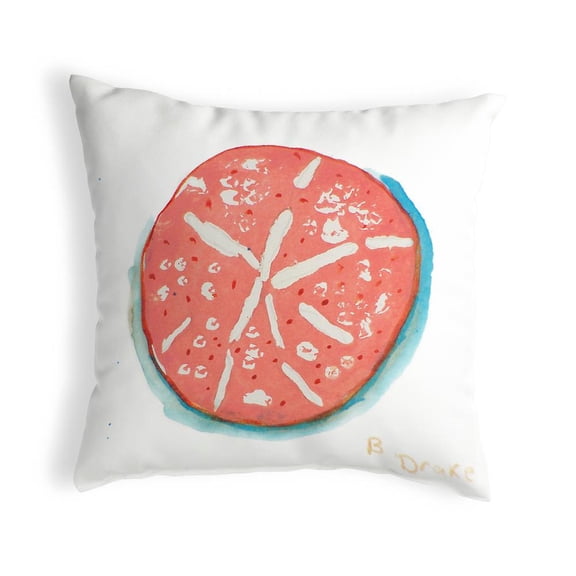 Betsy Drake Interiors Coral Sand Dollar No Cord Pillow 18x18
