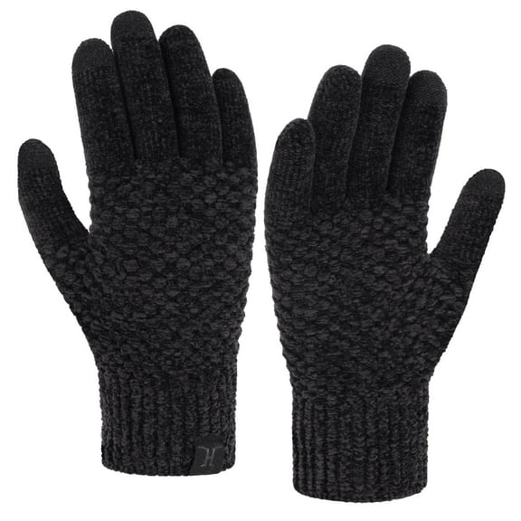 FZ FANTASTIC ZONE Womens Winter Gloves with Touchscreen Fingers Warm Chenille Knit Elastic Cuff Thermal Gloves for Women Cold Weather Gifts