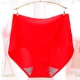 thumbnail image 5 of Red Panties for Womens Underpants Solid Color Breathable Microfiber Briefs High Waist Ice Silk Seamless Panties for Women, 5 of 6