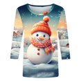 thumbnail image 4 of GA WEIHUA Clearance Sales,Ugly Christmas Tshirts Shirt for Women Plus Size Graphic T-Shirts 3/4 Sleeve Casual Tops Basic Tunic Blouse Boho Tops for Women(Multicolor,3X-Large), 4 of 5