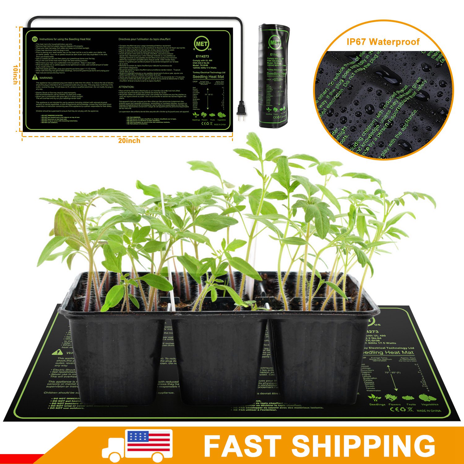 Durable Seedling Heat Mat, iMounTEK IP67 Waterproof Plant Warm