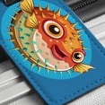 thumbnail image 6 of Pufferfish Cute Faux Leather Travel Luggage Tag, 6 of 7