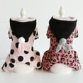 thumbnail image 4 of Dog Cat Hoodie Jumpsuit, Fashion Cute Dot Printed Plush Ball Hat Soft Skin-friendly Cozy Plush Winter Warm Coat Pet Clothes Costume for Puppy Daily Wear, 4 of 8