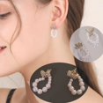 thumbnail image 5 of Pendientes TUNC Perlas Mujeres Niñas Sencillez, 5 of 5