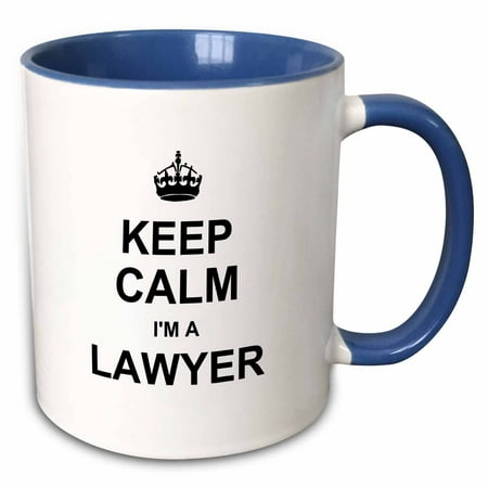 3dRose Keep Calm Im a Lawyer - funny law profession gift - job work pride - Two Tone Blue Mug,