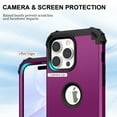 thumbnail image 6 of for iPhone 16 Pro Max Case, Phone Case iPhone 16 Pro Max, Heavy Duty 3 in 1 Full Rugged Shockproof Hybrid Hard PC Soft Rubber Bumper Corner Drop Protection Grip Girls Women Boys Men,Purple, 6 of 8